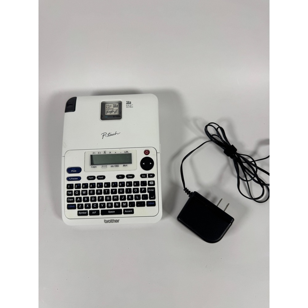 Brother P-Touch PT-2040 Desktop Label Maker White with Power Adapter TZe Tape